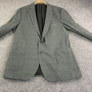 Boggi Milano Mens Jersey Blazer 56/46R Green Textured Wool Blend Jacket Career